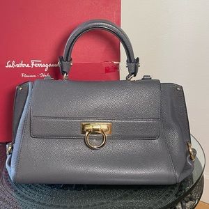 Authentic Salvatore Ferragamo Large Sofia Shoulder Bag